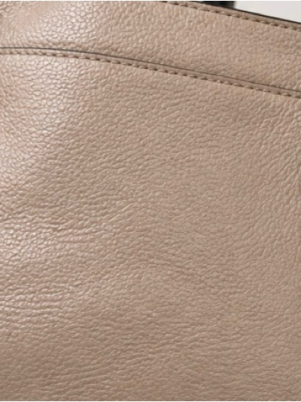 Structured Two-Tone Beige and Black Satchel Handbag - Picture 5 of 6